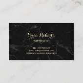 鞭の額のメーキャップアーティストのエレガントな大理石のサロン 名刺 (裏面)
