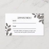 鞭の額のメーキャップアーティストの植物のアポイントメント 名刺 (裏面)