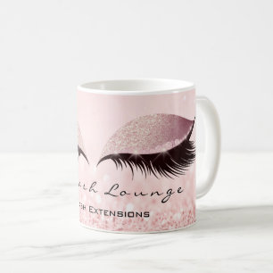 鞭のExtentionの美しいのスタジオのばら色の目のグリッター コーヒーマグカップ