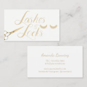 鞭ロックのメーキャップアーティストのモダンな金ゴールドのタイポグラフィ 名刺 (正面/裏面)