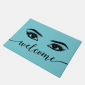 鞭及び額のターコイズの美容院の歓迎 ドアマット (アングル)