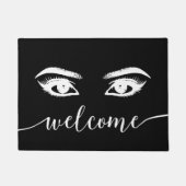 鞭及び額のメーキャップアーティストの美容院の歓迎 ドアマット (正面)