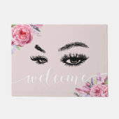 鞭及び額のメーキャップアーティストの花のサロンの歓迎 ドアマット (正面)