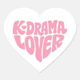 韓ドラLOVE ピンク モダン ミニマル タイポグラフィ ハートシール