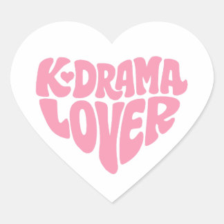 韓ドラLOVE ピンク モダン ミニマル タイポグラフィ ハートシール