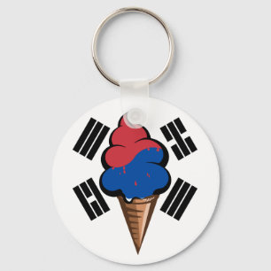 韓国おもしろいアイスクリーム国旗 キーホルダー