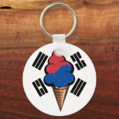 韓国おもしろいアイスクリーム国旗 キーホルダー (正面)