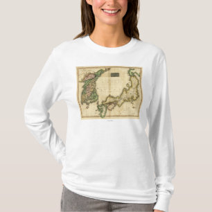 韓国およびJapanPanoramic MapKoreaおよび日本 Tシャツ