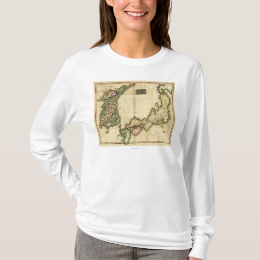 韓国およびJapanPanoramic MapKoreaおよび日本 Tシャツ (正面)