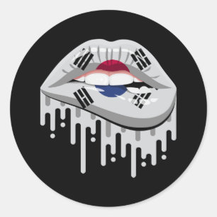 韓国くちびんプライド根国旗 ラウンドシール