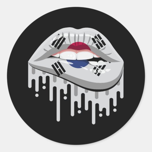 韓国くちびんプライド根国旗 ラウンドシール (正面)