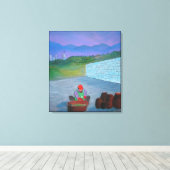 韓国でキムチを作る孤独な女性 キャンバスプリント (インサイチュ (ウッドフロア))