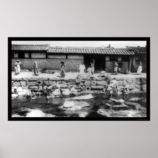 韓国で洗濯をする女性たち1895 ポスター (正面)