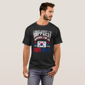 韓国でImがKで半分幸せだった韓国国旗 Tシャツ (正面フル)
