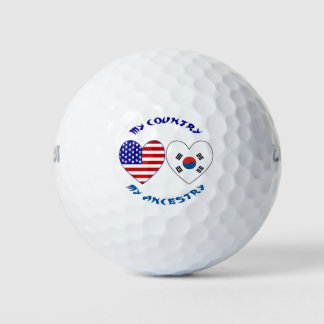 韓国とアメリカのハート 私の国 私の先祖 ゴルフボール