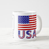韓国とアメリカの国旗 ジャンボコーヒーマグカップ (正面右)