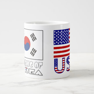 韓国とアメリカの国旗 ジャンボコーヒーマグカップ