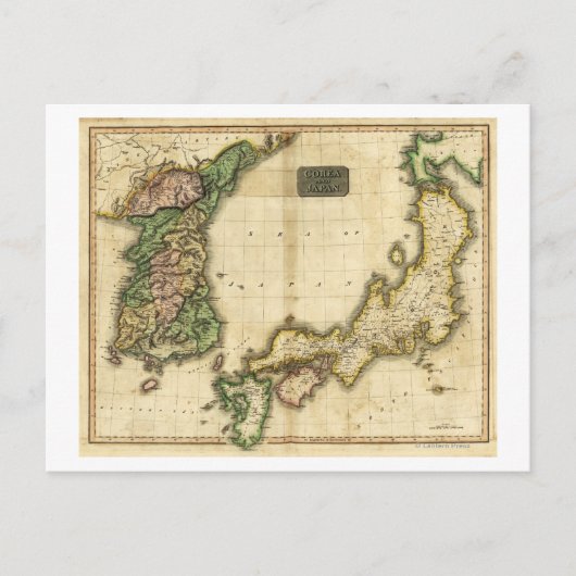 韓国と日本パノラママップ韓国と日本 ポストカード (正面)