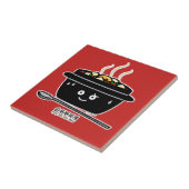 韓国のぴりっとする柔らかい豆腐のシチュースープjjigaeの熱い卵 タイル (側面)