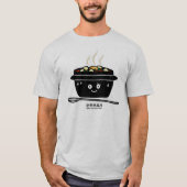 韓国のぴりっとする柔らかい豆腐のシチュースープjjigaeの熱い卵 tシャツ (正面)