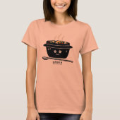 韓国のぴりっとする柔らかい豆腐のシチュースープjjigaeの熱い卵 tシャツ (正面)