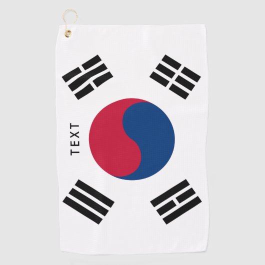 韓国のカスタムなゴルフをするギフトの韓国の旗 ゴルフタオル (正面)