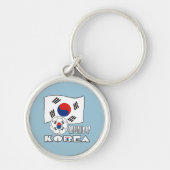 韓国のサッカーボールと国旗 キーホルダー (正面)