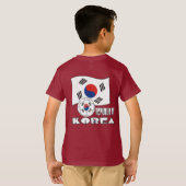 韓国のサッカーボールと国旗 Tシャツ (裏面フル)