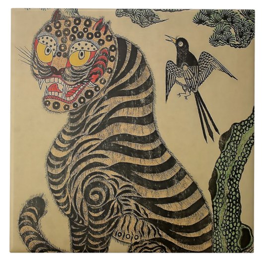 韓国のストライプのタイガー・ミヌワ タイル (正面)