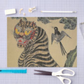 韓国のストライプのタイガー・ミヌワ 薄葉紙 (クラフト)