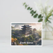 韓国のソウル アート ビンテージ 旅行 イラスト ポストカード (スタンド正面)