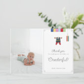 韓国のドルの1歳の誕生日の写真の感謝カード 招待状 (スタンド正面)