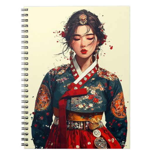 韓国のハンボクの女性の肖像画 ノートブック (正面)