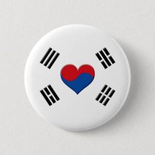 韓国のハート 缶バッジ