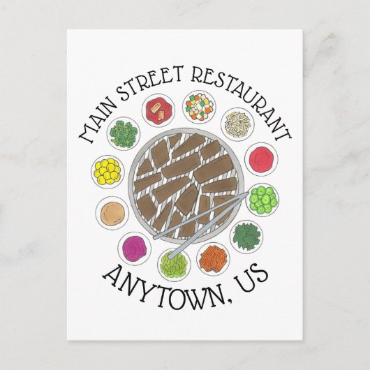 韓国のバーベキューバーベキューフードレストラン ポストカード (正面)