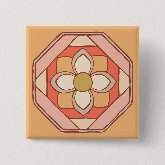 韓国のパタ伝統的ーン・アーツ・ボタン 缶バッジ (正面)