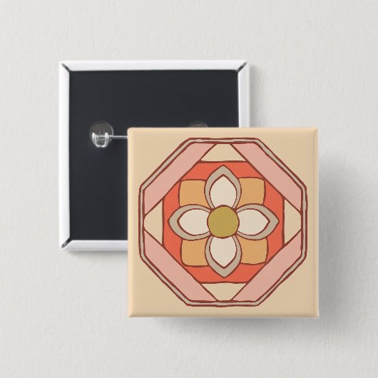 韓国のパタ伝統的ーン・アーツ・ボタン 缶バッジ (正面&裏面)