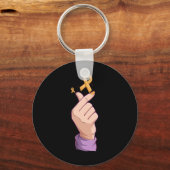 韓国のポップ・アートのK衣装小児癌認識度Bo キーホルダー (正面)