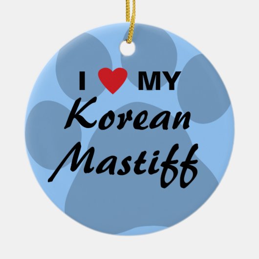 韓国のマスティフのモノグラム セラミックオーナメント (正面)