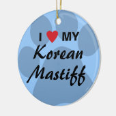 韓国のマスティフのモノグラム セラミックオーナメント (左)