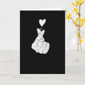 韓国のラブサイン カード (黄色い花)