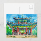 韓国の仏教の神社 ポストカード (正面/裏面)