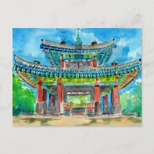 韓国の仏教の神社 ポストカード (正面)