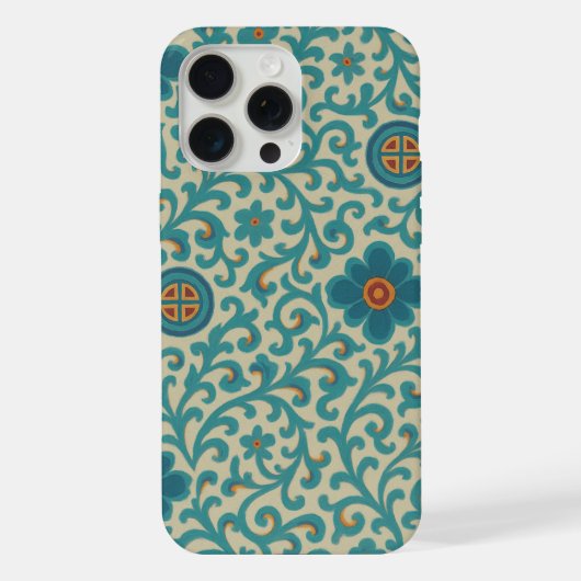 韓国の伝統的な丹青模様のスマホケース 1 iPhoneケース (裏面)