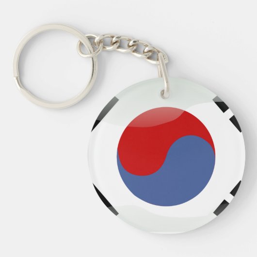 韓国の光沢のある旗 キーホルダー (正面)