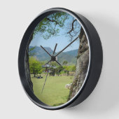 韓国の写真でデザインされたブラックW 壁時計 (傾斜)