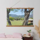 韓国の写真でデザインされた水平線 吊り下げ型タペストリー (寝室)