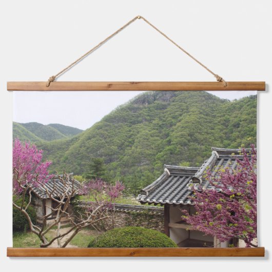 韓国の写真でデザインされた水平線 吊り下げ型タペストリー (正面)