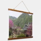 韓国の写真でデザインされた水平線 吊り下げ型タペストリー (傾斜あり)