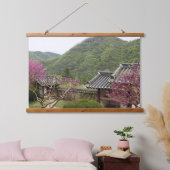 韓国の写真でデザインされた水平線 吊り下げ型タペストリー (寝室)